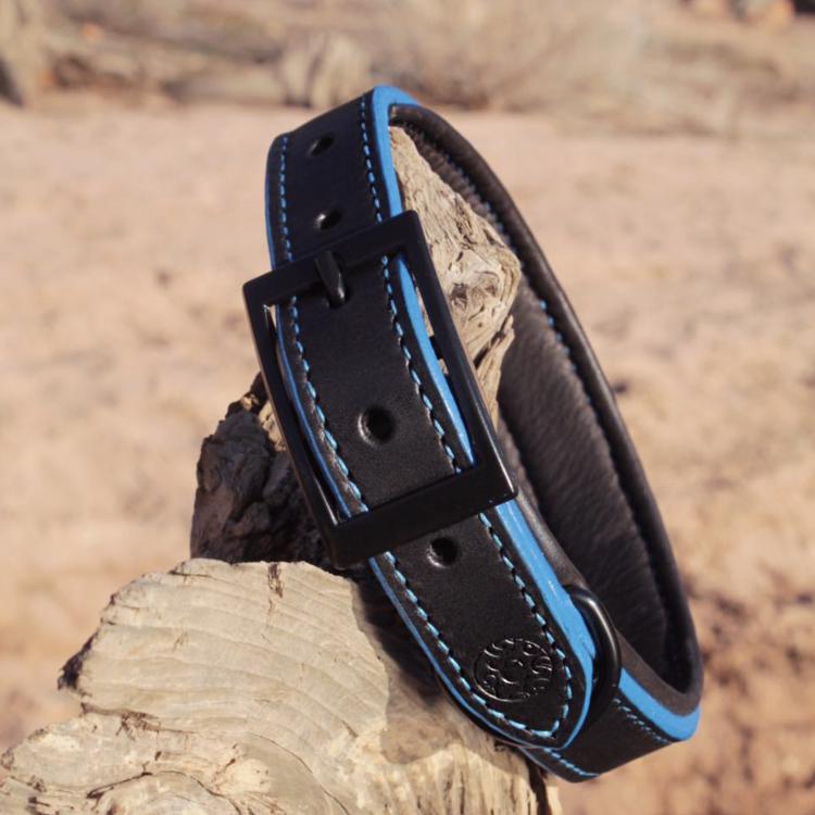 CABON SELLIER | Artisan sellier - Collier Cuir Bleu / Accessoires