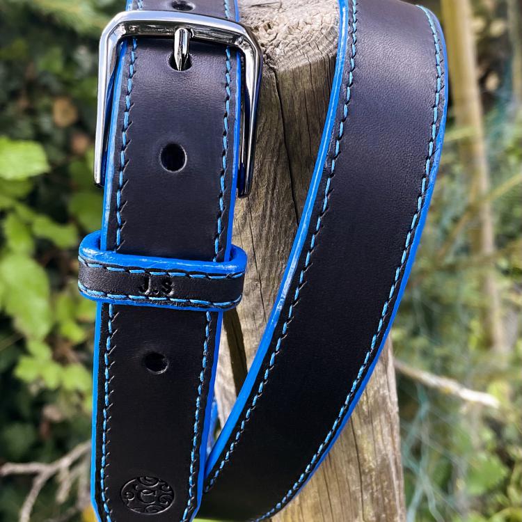 CABON SELLIER | Artisan sellier - Ceinture Cuir Bleu / Accessoires